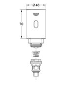 Grohe Tectron Retro-Fit Fotoselli Pisuvar Kumanda Paneli, Pilli - 37427000 - Pisuvar Musluğu - 1