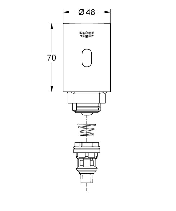 Grohe Tectron Retro-Fit Fotoselli Pisuvar Kumanda Paneli, Pilli - 37427000 - Pisuvar Musluğu - 1