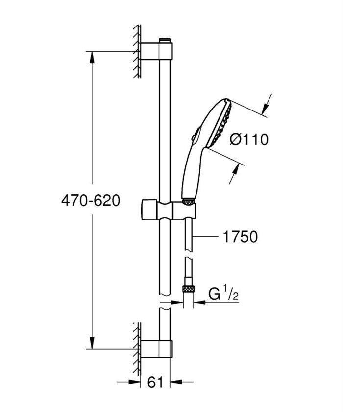grohe tempesta 110 surgulu dus seti 3 fonksiyonlu 3 27644003 Grohe Tempesta 110 Sürgülü Duş Seti, 3 Fonksiyonlu - 27644003 - Sürgülü Duş Setleri - 2