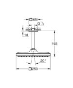 Grohe Tempesta 250 Kare Tepe Duşu Tek Akışlı, 25 cm (Tavandan Dirsek Dahil), Mat Siyah - 266882430 - Tepe Duşları - 3