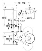 Grohe Tempesta System 250 Duvara Monte Termostatik Banyo Bataryalı Duş Kolonu - 26978001 - Duş Paneli ve Kolonu - 4