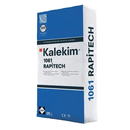 Kalekim 1061 Rapitech Hızlı Priz Alan Yapıştırma Harcı, Gri C2FT 25 kg - 607000252 - Seramik Yapıştırıcı, Yapı Kimyasalları