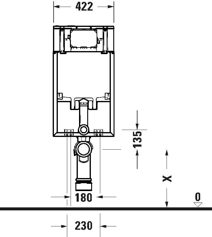 Duravit Durasystem Gömme Rezervuar, Tuğla Duvar 8 cm - WD1030000000 - Asma Klozet İçin Gömme Rezervuar - 1