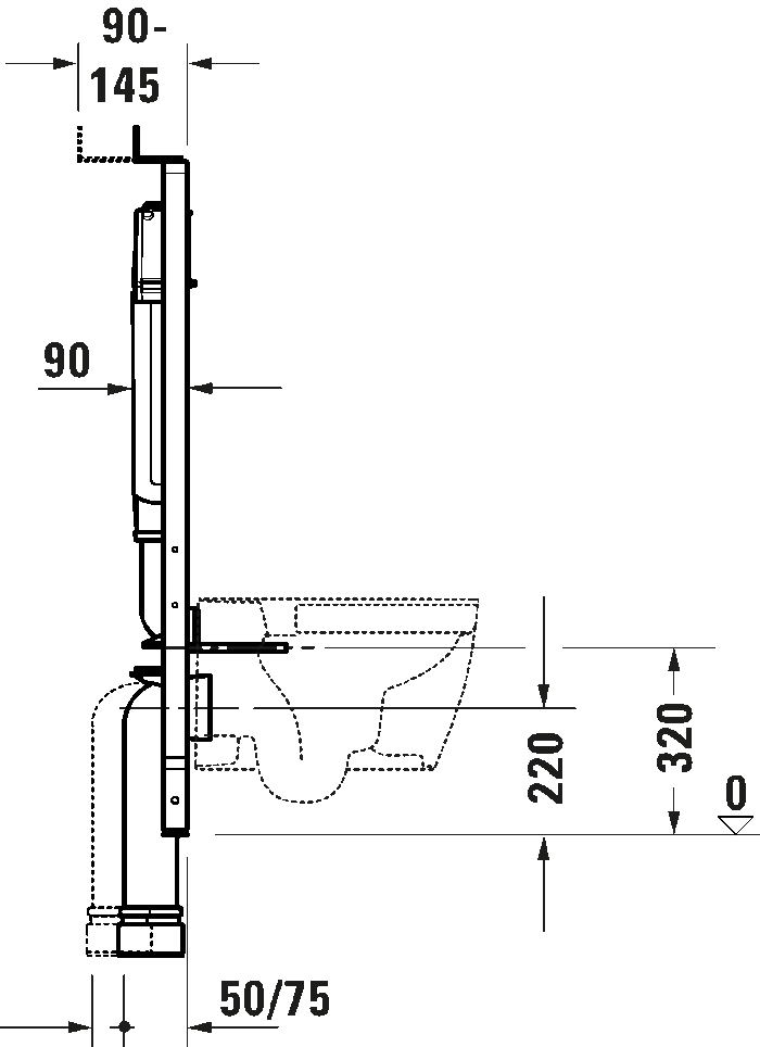 Duravit Durasystem Gömme Rezervuar, Alçıpan 9 cm - WD1031000000 - Asma Klozet İçin Gömme Rezervuar - 2