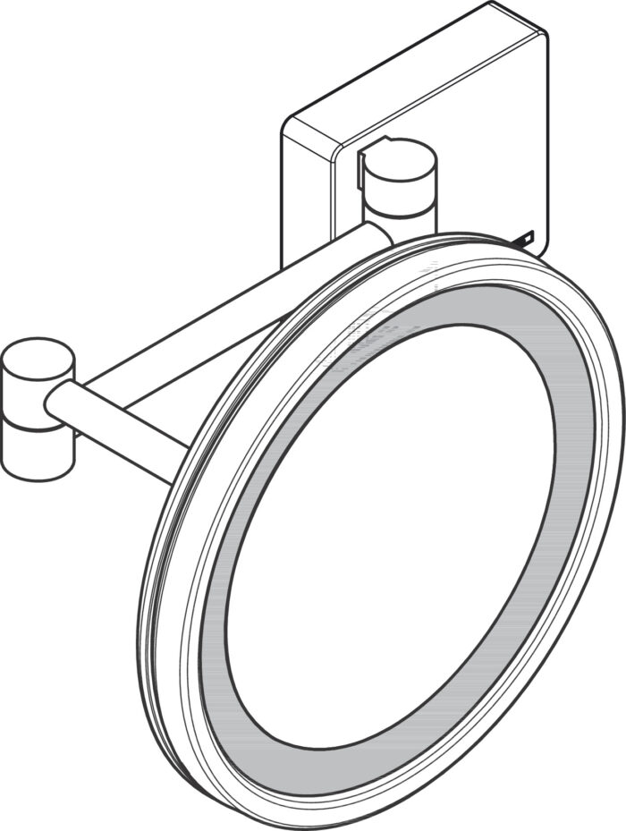 Hansgrohe AddStoris Led Işıklı Mat Siyah Makyaj Aynası - 41790670 - Aynalar ve Ayna Setleri - 1