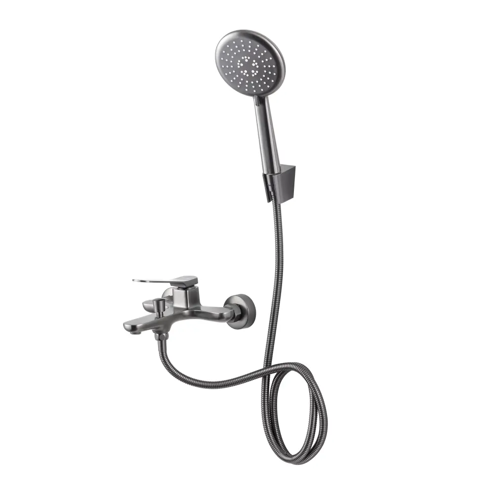 Orka Moderna El Duşu Setli Banyo Bataryası, Fırça Gri (PVD) Orka Moderna El Duşu Setli Banyo Bataryası, Fırça Gri (PVD) - MDR-73101-GR - Banyo Bataryası