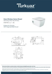 Cerastyle Hera Rimless Entegre Ara Musluklu Asma Klozet (HEM SICAK / HEM SOĞUK SU BAĞLANTILI) + İbiza Yavaş Kapanan Bas-Çıkar Klozet Kapağı / Duroplast (UF) - Görsel 2