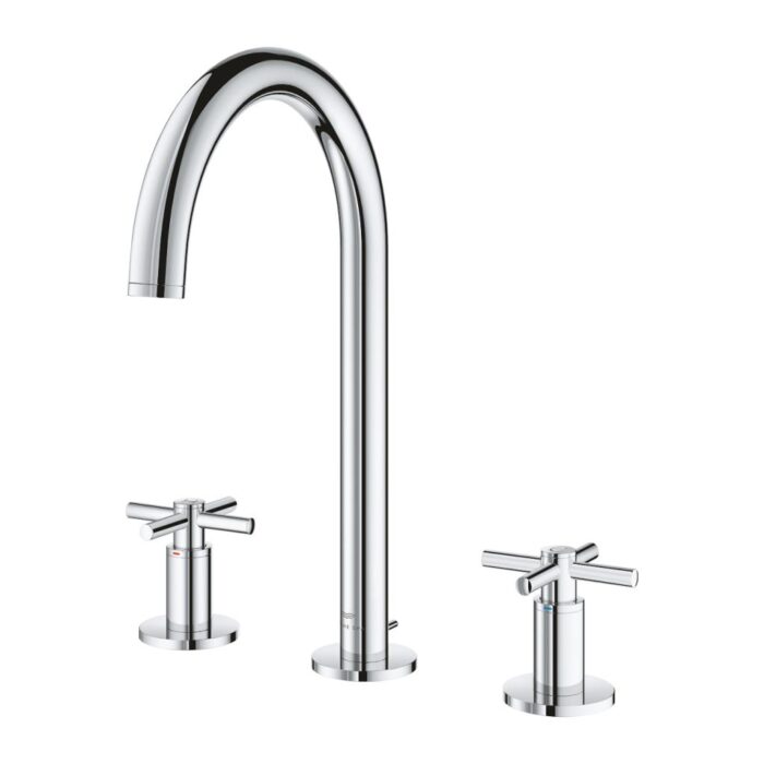 Grohe Atrio 3 Delikli Ankastre Lavabo Bataryası (4 Çubuklu Volan) L-Boy - Görsel 2