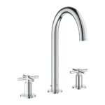 Grohe Atrio 3 Delikli Ankastre Lavabo Bataryası (4 Çubuklu Volan) L-Boy