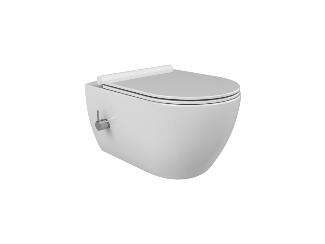 Cerastyle City Engelli Rimless Entegre Ara Musluklu Asma Klozet SADECE SOGUK SU BAGLANTILI