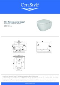 Cerastyle City Rimless Asma Klozet + Bella Slim Yavaş Kapanan Çek-Çıkar Klozet Kapağı (PP) - Görsel 2