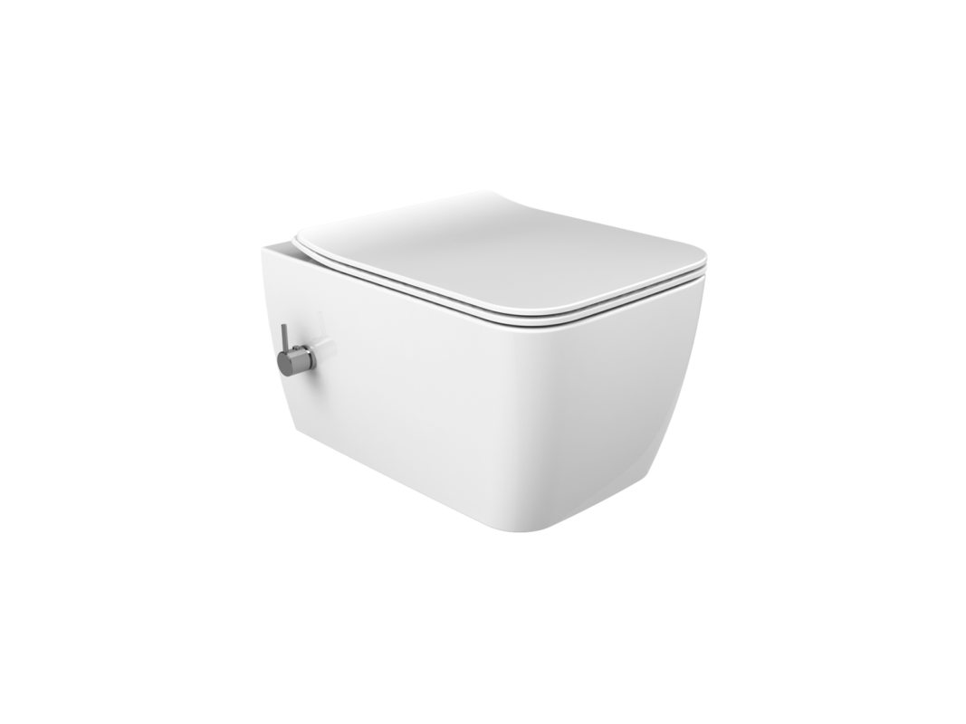 Cerastyle Hera Rimless Entegre Ara Musluklu Asma Klozet SADECE SOGUK SU BAGLANTILI