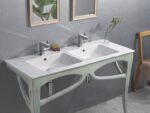 Cerastyle İbiza Etajerli Lavabo 121x51 cm (Çift Hazneli, Çift Batarya Delikli) - Görsel 3