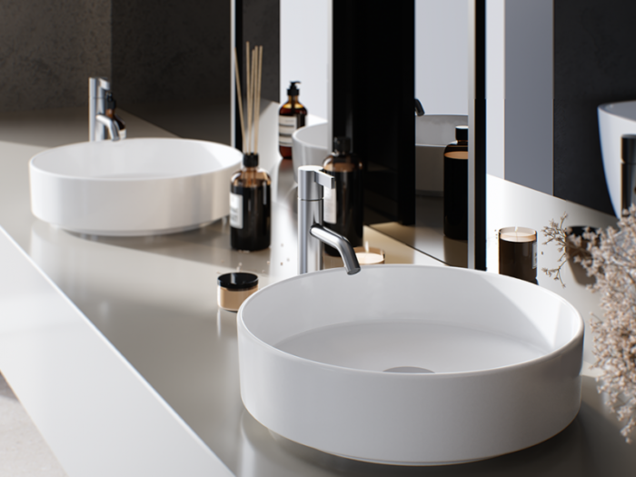 Cerastyle Suit Square Tezgah Üstü Lavabo 40x40 cm - Görsel 3