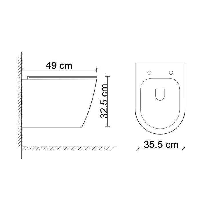 Lena ET-W1200M8 Asma Klozet Mermer Desenli Mat Beyaz - Görsel 2