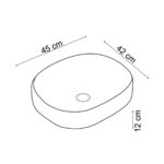 Lena EY-4711 Tezgah Üstü Lavabo Parlak Beyaz - Görsel 2