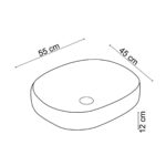 Lena EY-4712 Tezgah Üstü Lavabo Parlak Beyaz - Görsel 2