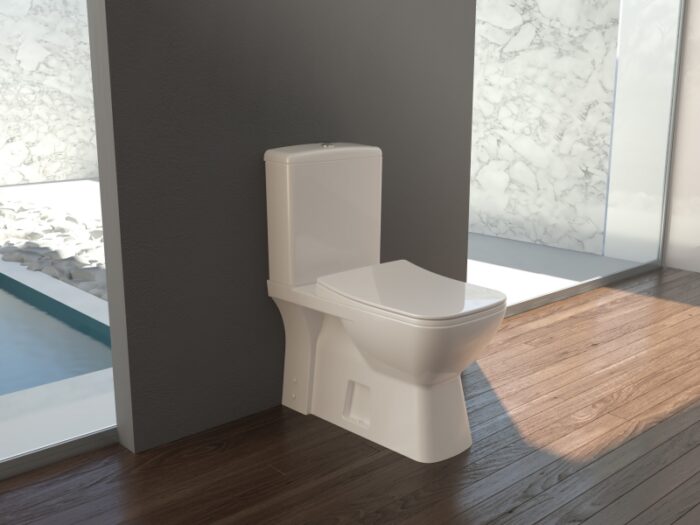 Turkuaz Duru BTW Rimless Klozet (Alttan Çıkışlı) + Bella Rezervuar + Duru Slim Yavaş Kapanan Bas-Çıkar Klozet Kapağı Duroplast (UF) + Damla Çift Kademeli İç Takım - Görsel 2