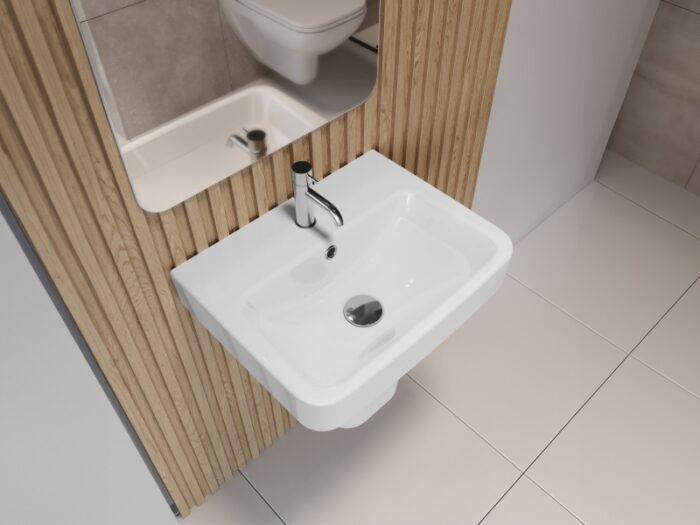 Turkuaz Duru Lavabo 45x35 cm - Görsel 2