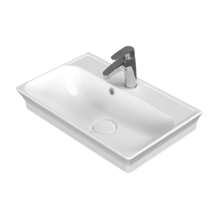 Cerastyle Blue Etajerli Lavabo 60x38 cm (Seramik Kapak Dahil) - VB041T62U003Y01102 - Dolap Uyumlu Lavabolar, Etajerli Lavabo