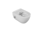 Cerastyle City Rimless Entegre Ara Musluklu Asma Klozet (SADECE SOĞUK SU BAĞLANTILI) + Bella Slim Yavaş Kapanan Bas-Çıkar Klozet Kapağı Duroplast (UF) - SET002013-1 - Entegre Ara Musluklu Klozet