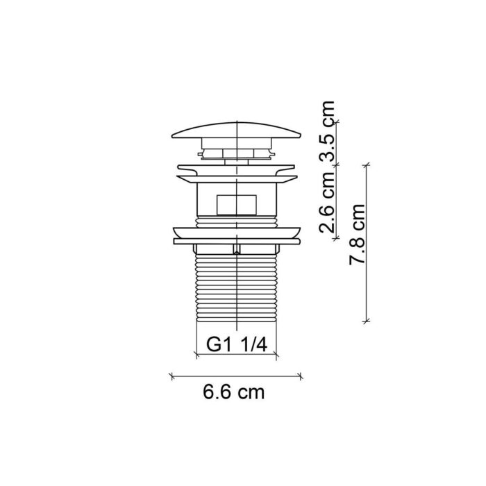 Fontana DR-02M Mat Gold Sifon Üst Takımı (Tahliye Delikli) - DR-02M - Basmalı Sifon , Gider (Pop-Up) - 1