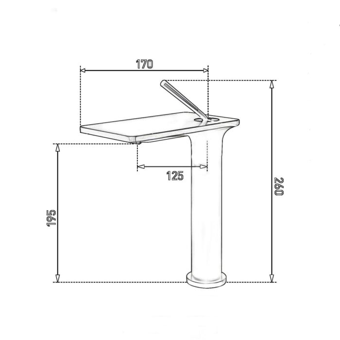 Fontana FJ-5022 Fırçalanmış Altın Yüksek Lavabo Bataryası - FJ-5022 - Yüksek Lavabo Bataryası - 1