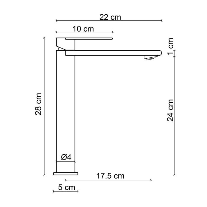 Fontana FJ-SS1022 Mat Altın Yüksek Lavabo Bataryası - FJ-SS1022 - Yüksek Lavabo Bataryası - 1