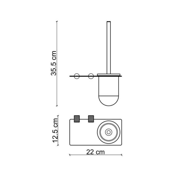 Fontana FY-90104 Mat Krom & Siyah Tuvalet Fırçası - FY-90104 - Klozet Temizleme Fırçası - 1