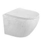 Lena ET-W1200M8 Asma Klozet Mermer Desenli Mat Beyaz - ET-W1200M8 - Asma Klozet