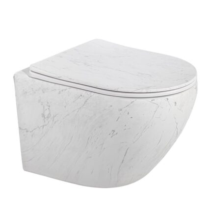 Lena ET-W1200M8 Asma Klozet Mermer Desenli Mat Beyaz - ET-W1200M8 - Asma Klozet