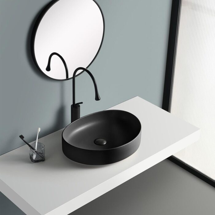 Lena EY-4713MS Tezgah Üstü Lavabo Mat Siyah - EY-4713MS - Çanak Lavabo, Tezgah Üstü Lavabo - 2