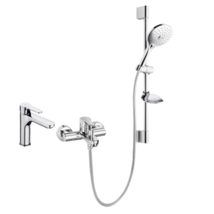 Roca L20 Aplike Banyo 3'lü Set - A5DA509C0K - Duş Setleri, Banyo Bataryası, Lavabo Bataryası