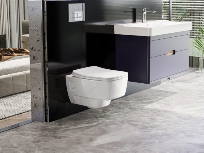 Turkuaz Mona Rimless Asma Klozet + Yeni Mona Slim Yavaş Kapanan Çek-Çıkar Klozet Kapağı (PP) - SET006021-1 - Asma Klozet - 2