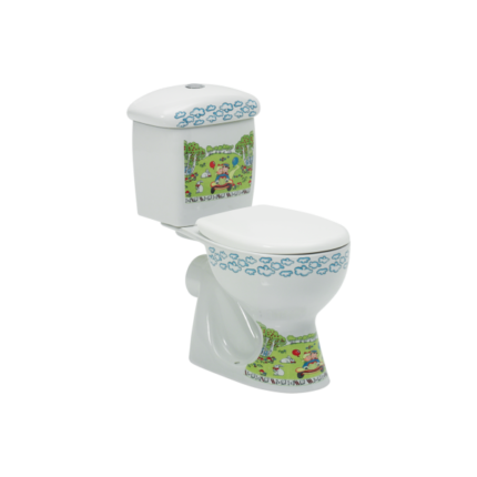 Turkuaz Yumurcak Takım Klozet (Arkadan Çıkışlı) + Yumurcak Rezervuar + Yumurcak Klozet Kapağı (PP) + Yumurcak İç Takım - SET030006-1 - Çocuk Banyo Ürünleri