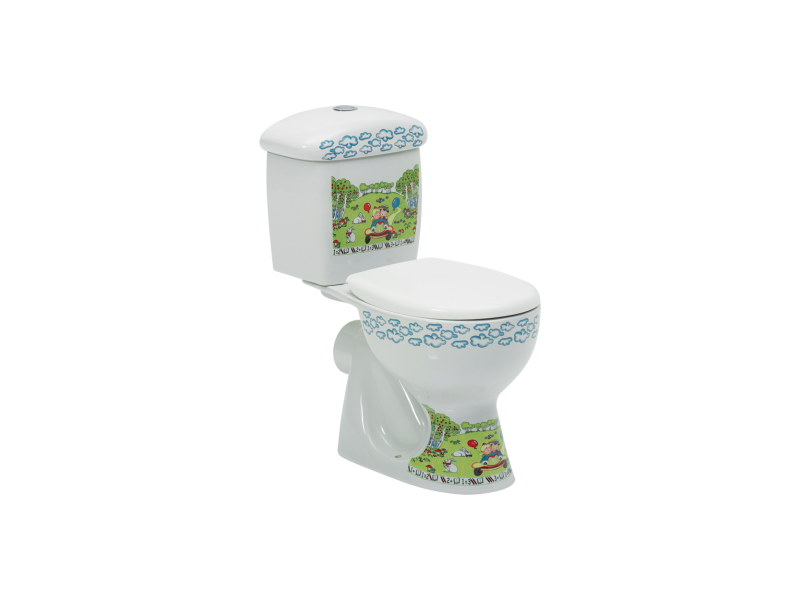 Turkuaz Yumurcak Takım Klozet (Arkadan Çıkışlı) + Yumurcak Rezervuar + Yumurcak Klozet Kapağı (PP) + Yumurcak İç Takım - SET030006-1 - Çocuk Banyo Ürünleri