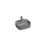 Isvea Fluido Tezgah Üstü Lavabo 47 cm, Taş Gri - 10FD65047-2V - Çanak Lavabo, Tezgah Üstü Lavabo