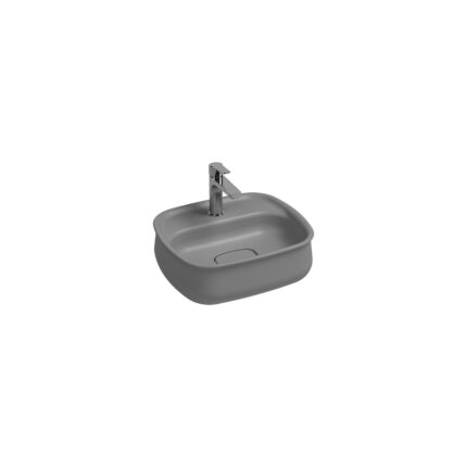 Isvea Fluido Tezgah Üstü Lavabo 47 cm, Taş Gri - 10FD65047-2V - Çanak Lavabo, Tezgah Üstü Lavabo