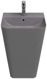 Isvea Sott’Aqua Yerden Monoblok Lavabo 50 cm, Taş Gri - 10SQ37001-2V - Monoblok Bütün Lavabo - 1