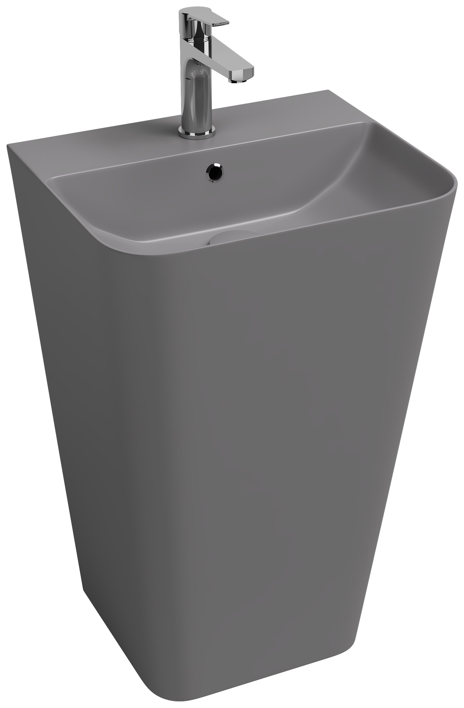 Isvea Sott’Aqua Yerden Monoblok Lavabo 50 cm, Taş Gri
