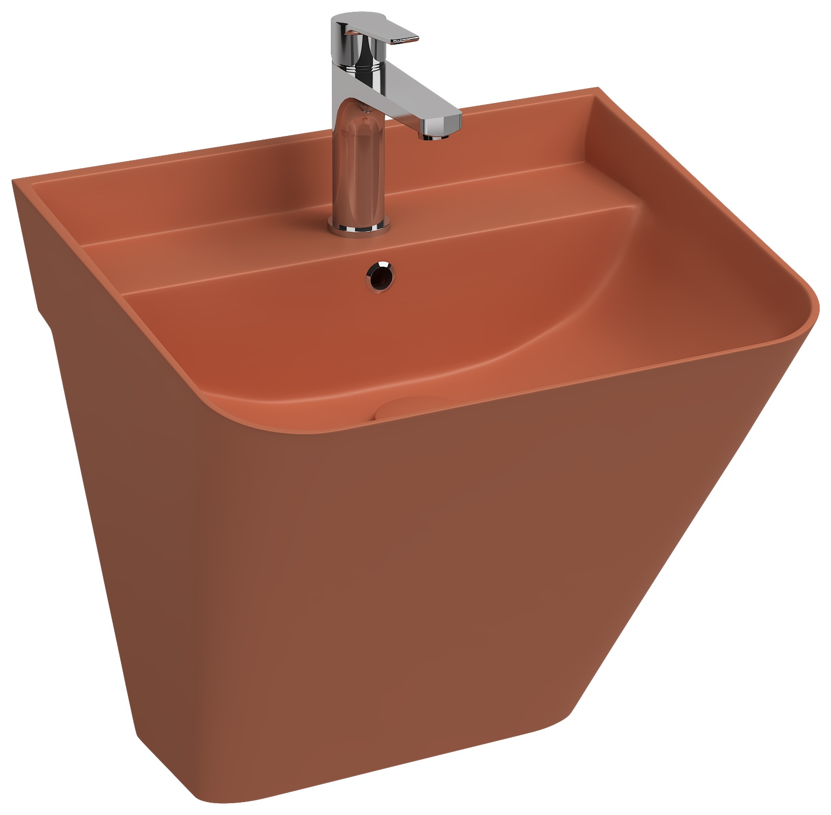 Isvea Sott’Aqua Asma Monoblok Lavabo 50 cm, Terracotta