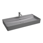 Isvea Vea Tezgah Üstü Lavabo 101 cm, Taş Gri - 10VAS5107I - Çanak Lavabo, Tezgah Üstü Lavabo