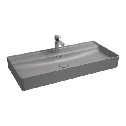 Isvea Vea Tezgah Üstü Lavabo 101 cm, Taş Gri - 10VAS5107I - Çanak Lavabo, Tezgah Üstü Lavabo