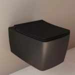 Vitra Metropole Klozet Kapağı Slim, Duroplast, Yavaş Kapanır, Kolay Sök-Tak, Metal Menteşeli, Mat Siyah - Görsel 3