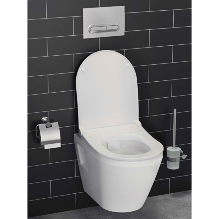 Vitra Integra Klozet Kapağı Slim, Duroplast, Yavaş Kapanır, Kolay Sök-Tak, Metal Menteşeli, Mat Beyaz - Görsel 2