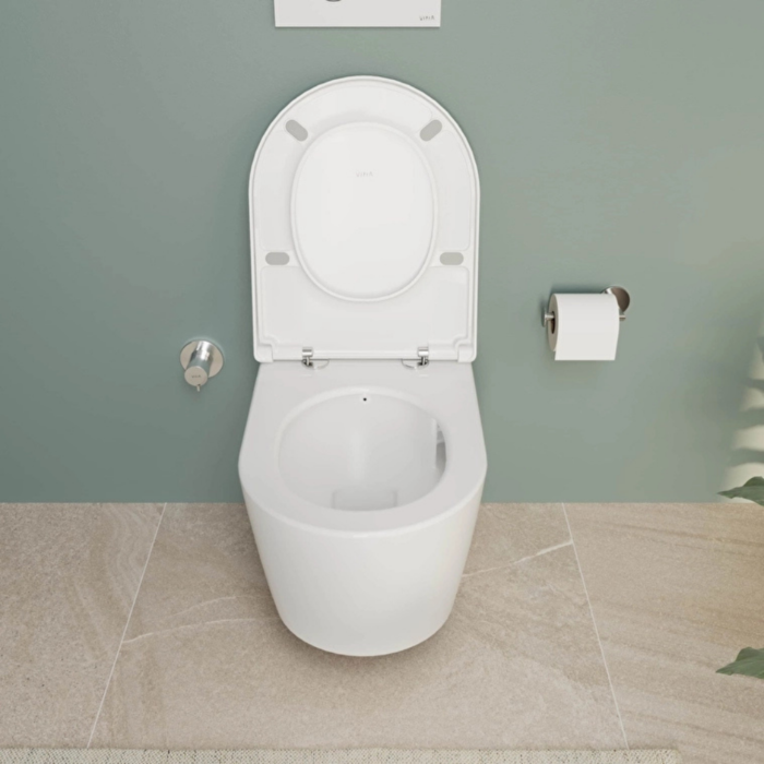 Vitra Universal Round Klozet Kapağı Super Slim, Duroplast, Yavaş Kapanır, Kolay Sök-Tak, Metal Menteşeli, Beyaz - Görsel 3