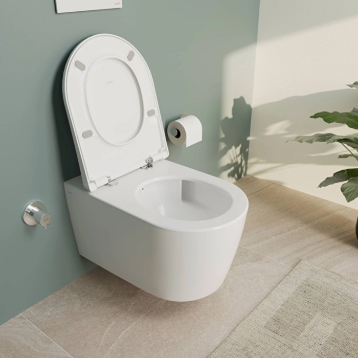 Vitra Universal Round Klozet Kapağı Super Slim, Duroplast, Yavaş Kapanır, Kolay Sök-Tak, Metal Menteşeli, Beyaz - Görsel 2