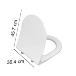 Vitra Universal Round Klozet Kapağı Slim, Duroplast, Yavaş Kapanır, Kolay Sök-Tak, Metal Menteşeli, Beyaz - Görsel 2