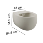 Vitra Memoria Asma Klozet Rim-Ex, Gizli Montajlı, 54 cm, Mat Kum Beji - 5885B422-0559 - Asma Klozet - 1