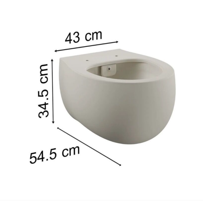 Vitra Memoria Asma Klozet Rim-Ex, Gizli Montajlı, 54 cm, Mat Kum Beji - 5885B422-0559 - Asma Klozet - 1